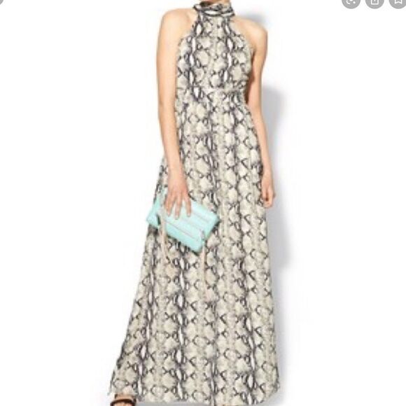 Ark Co. Snake Print Halter Maxi Dress Size S - Picture 1 of 11